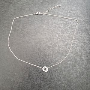 Silver double loop necklace